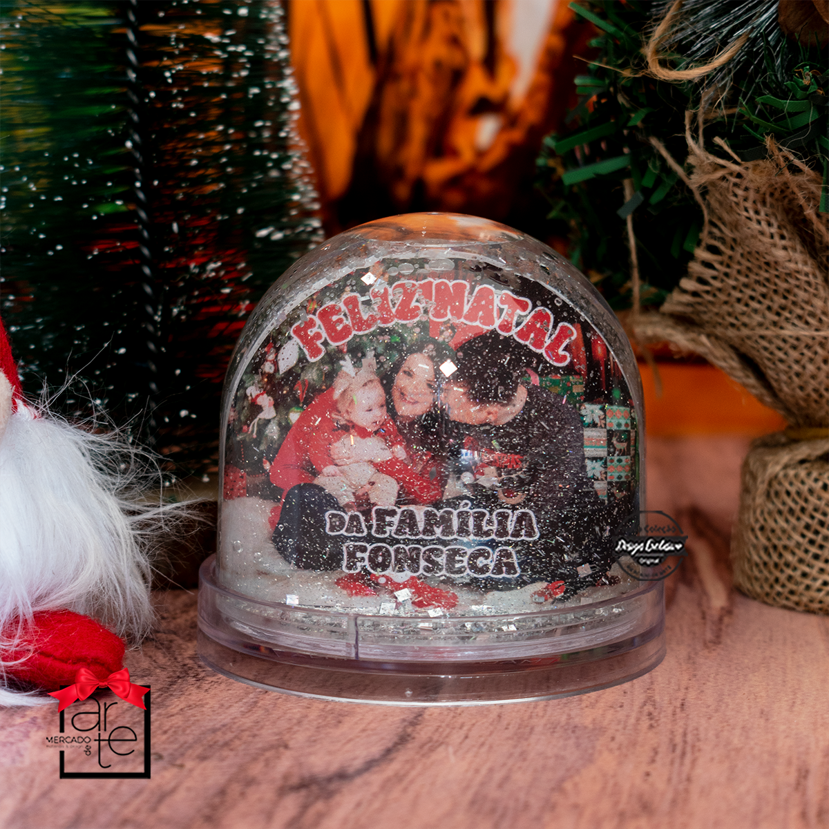 Globo de brilhantes "Feliz Natal"