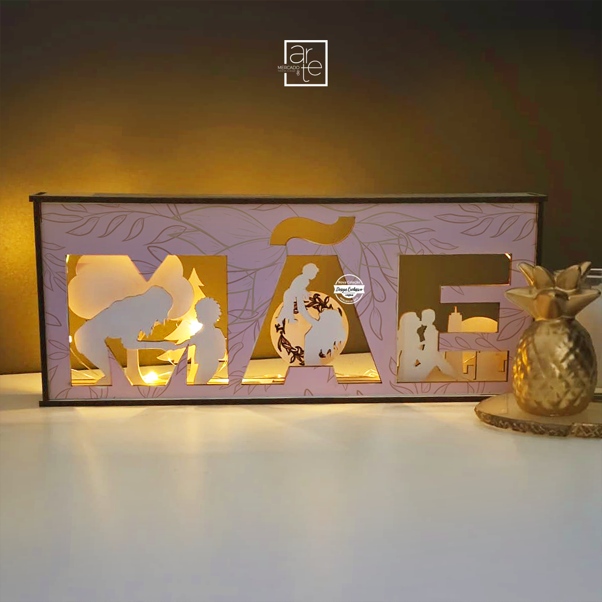 Moldura iluminada 3D "mãe" - EXPRESSO