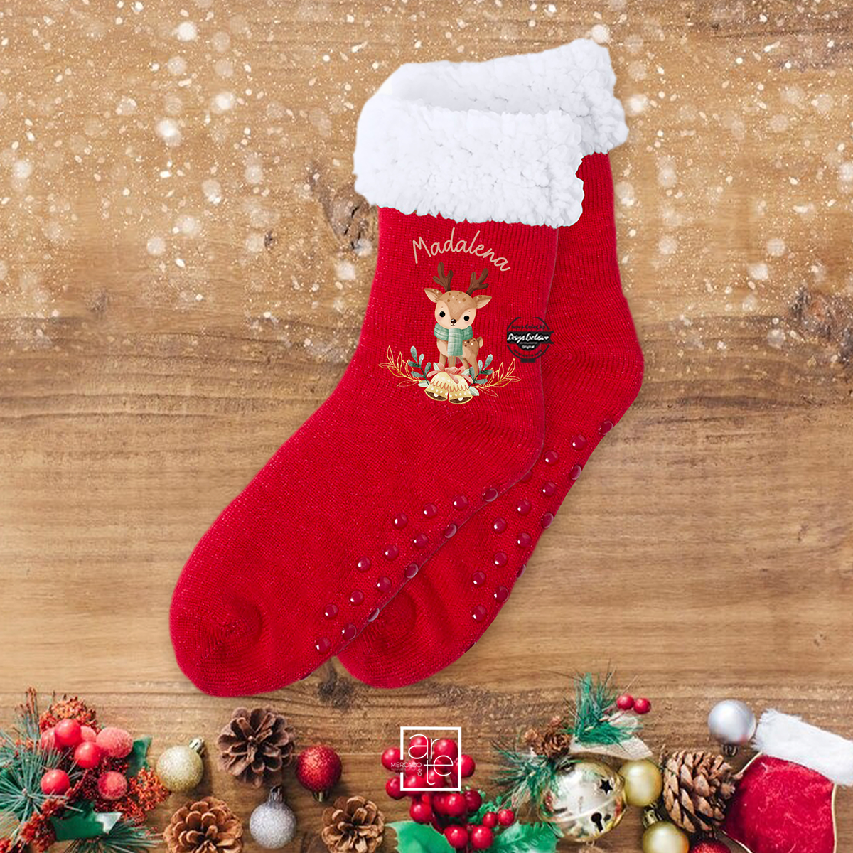 Meias de natal " Rena "