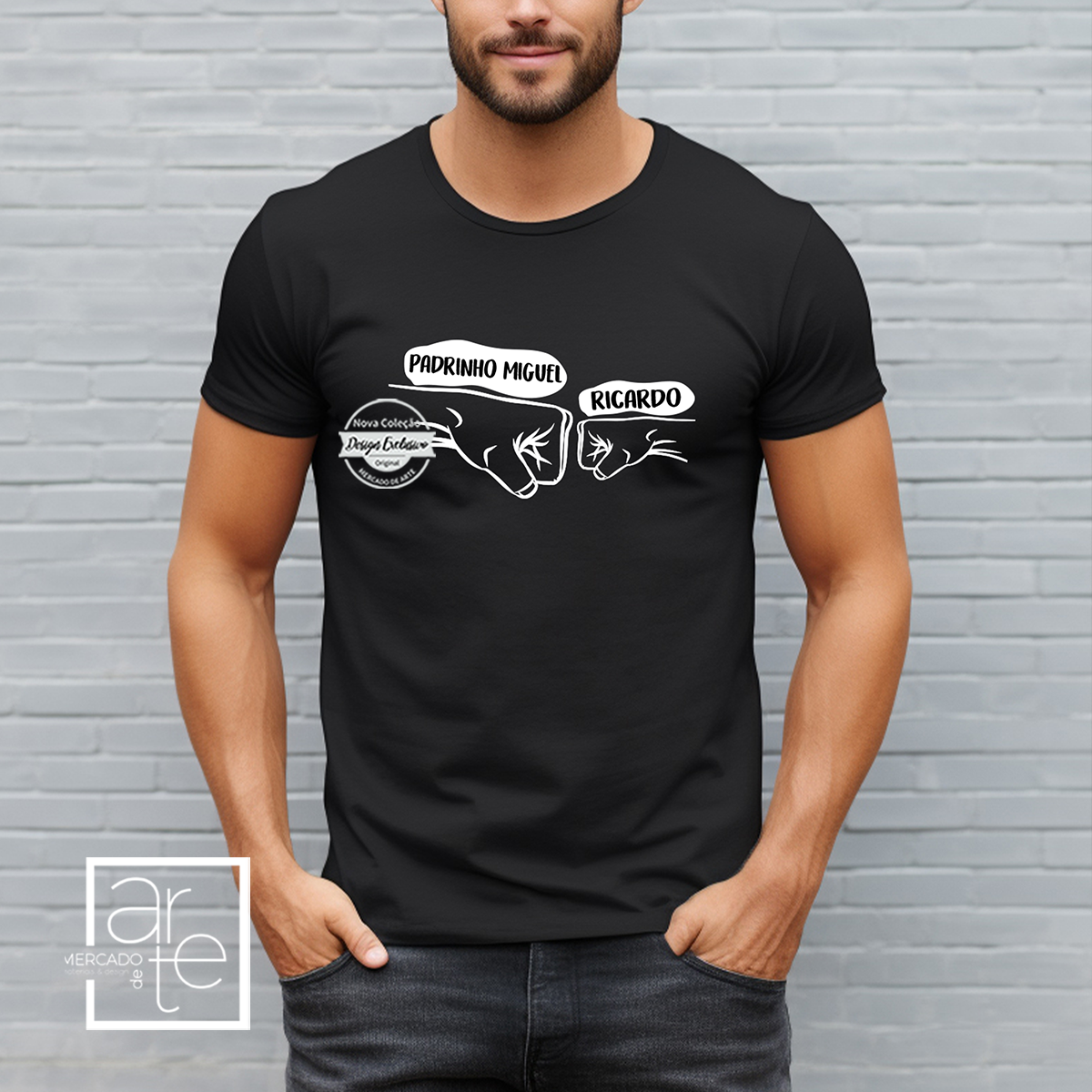 T-shirt padrinho "fist bump"