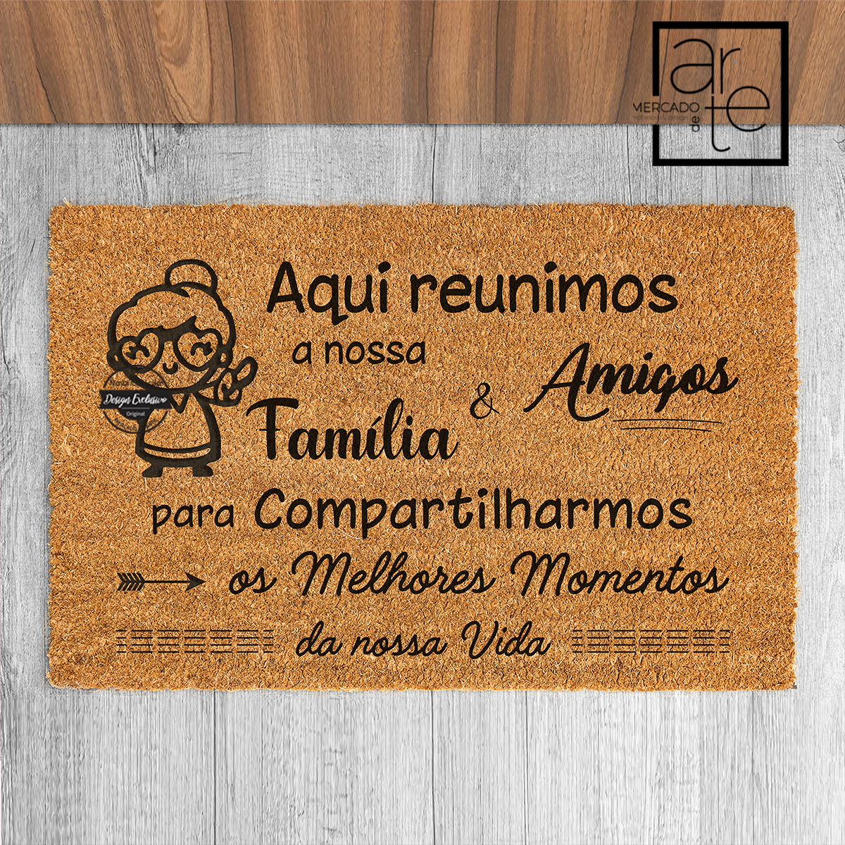 Tapete de entrada "Aqui reunimos ... "