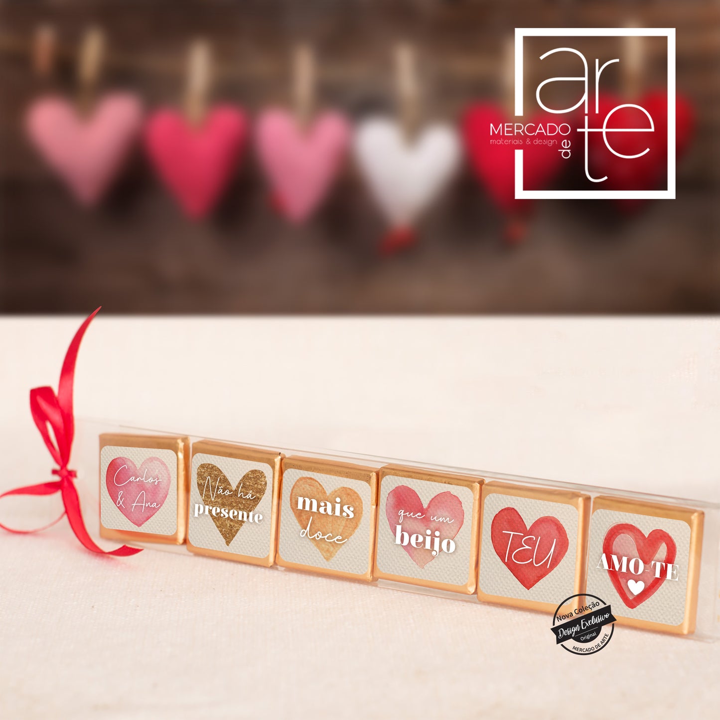 Conjunto de 6 chocolates " Amo-te "