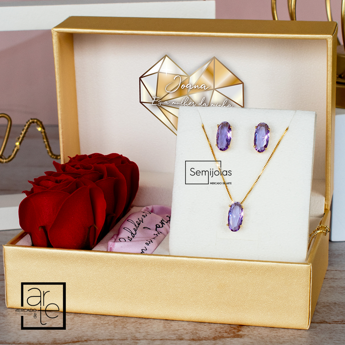 Conjunto fio e brincos "Joana"