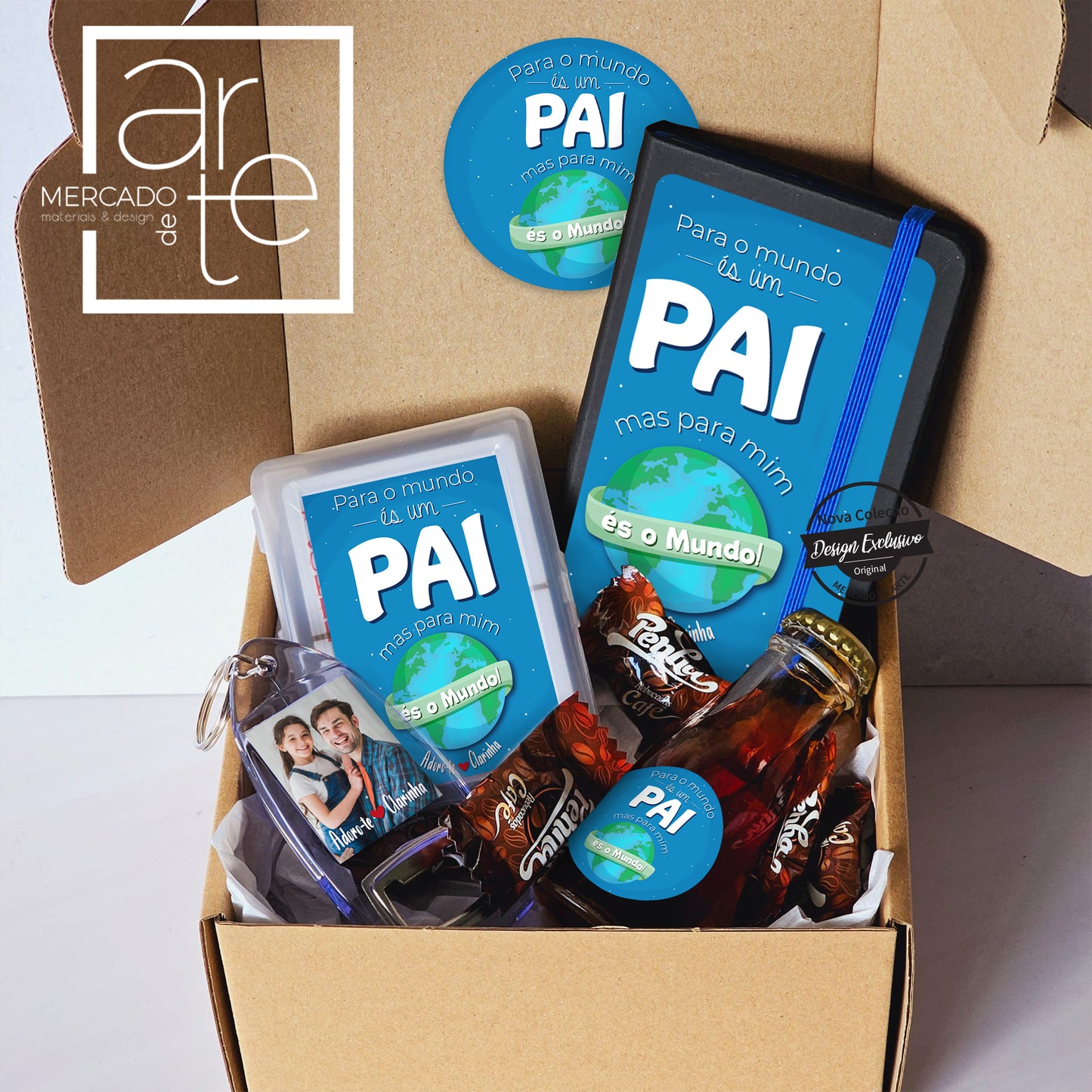 Kit " Para o mundo és um PAI, para mim és o mundo "