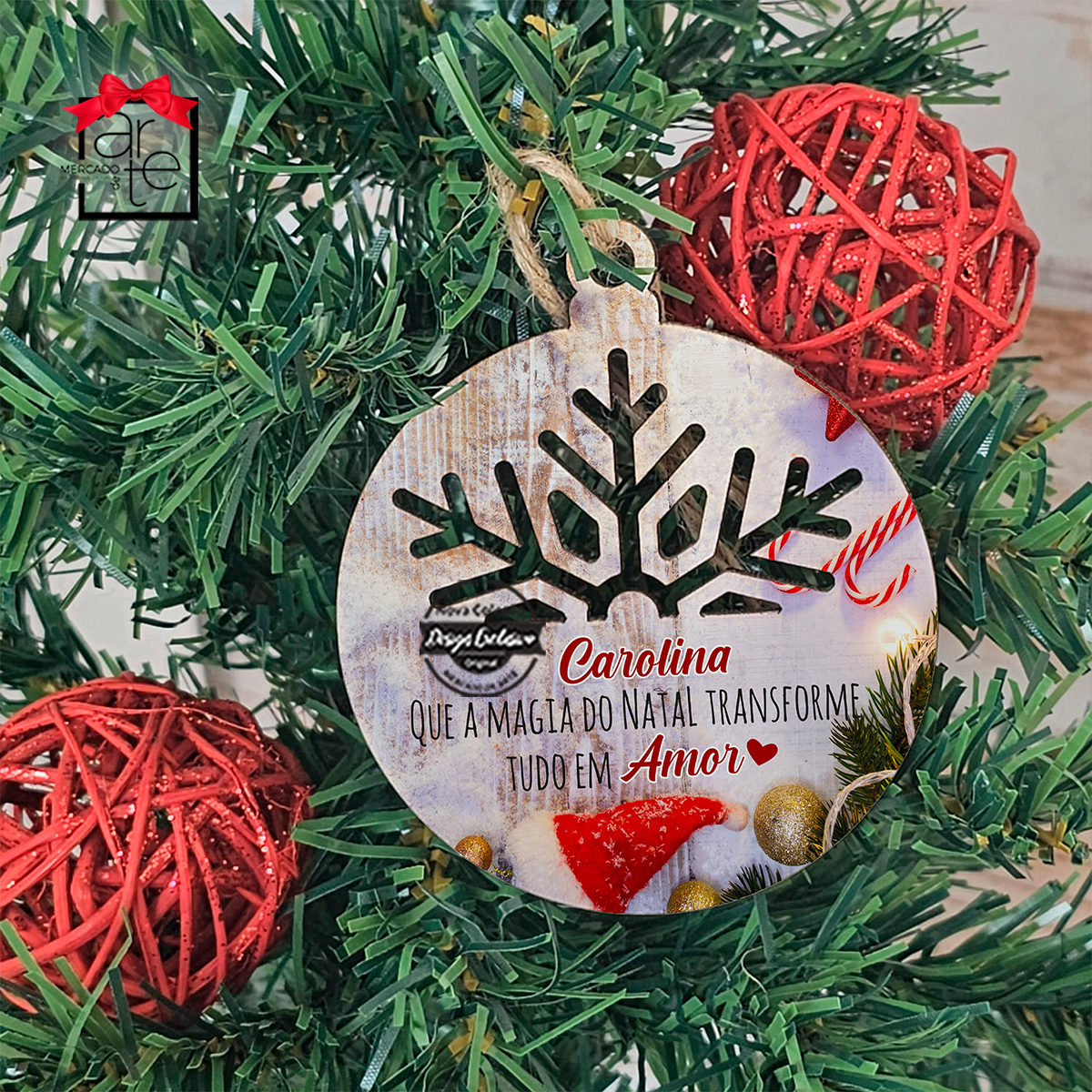 Bola de Natal floco "Magia do Natal"