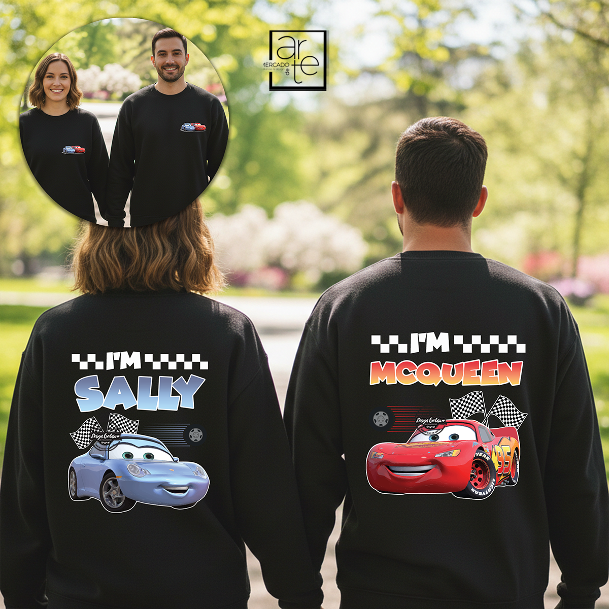 Sweat namorados "Sally e Mcqueen"