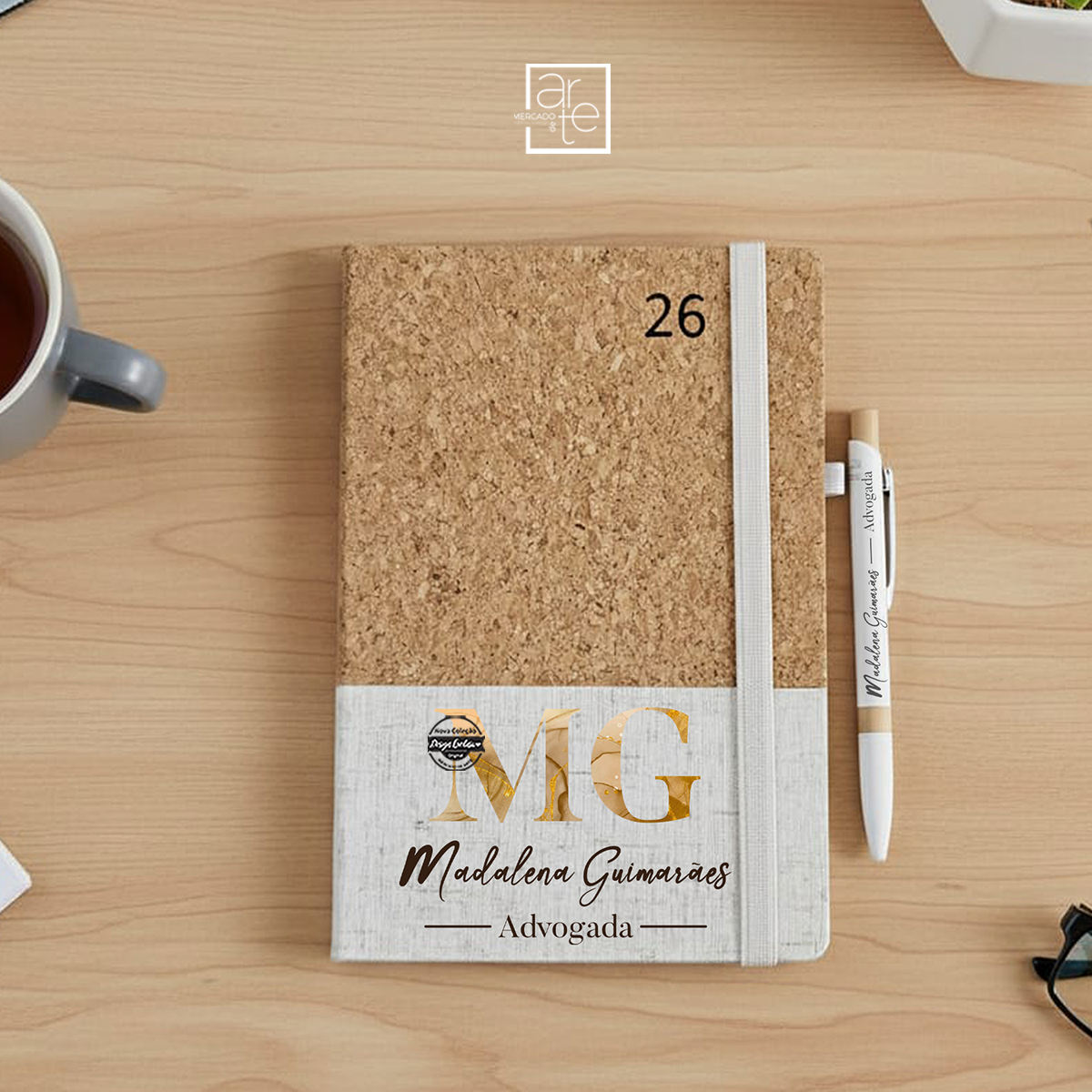 Agenda diária A5 premium "Nome e profissão"