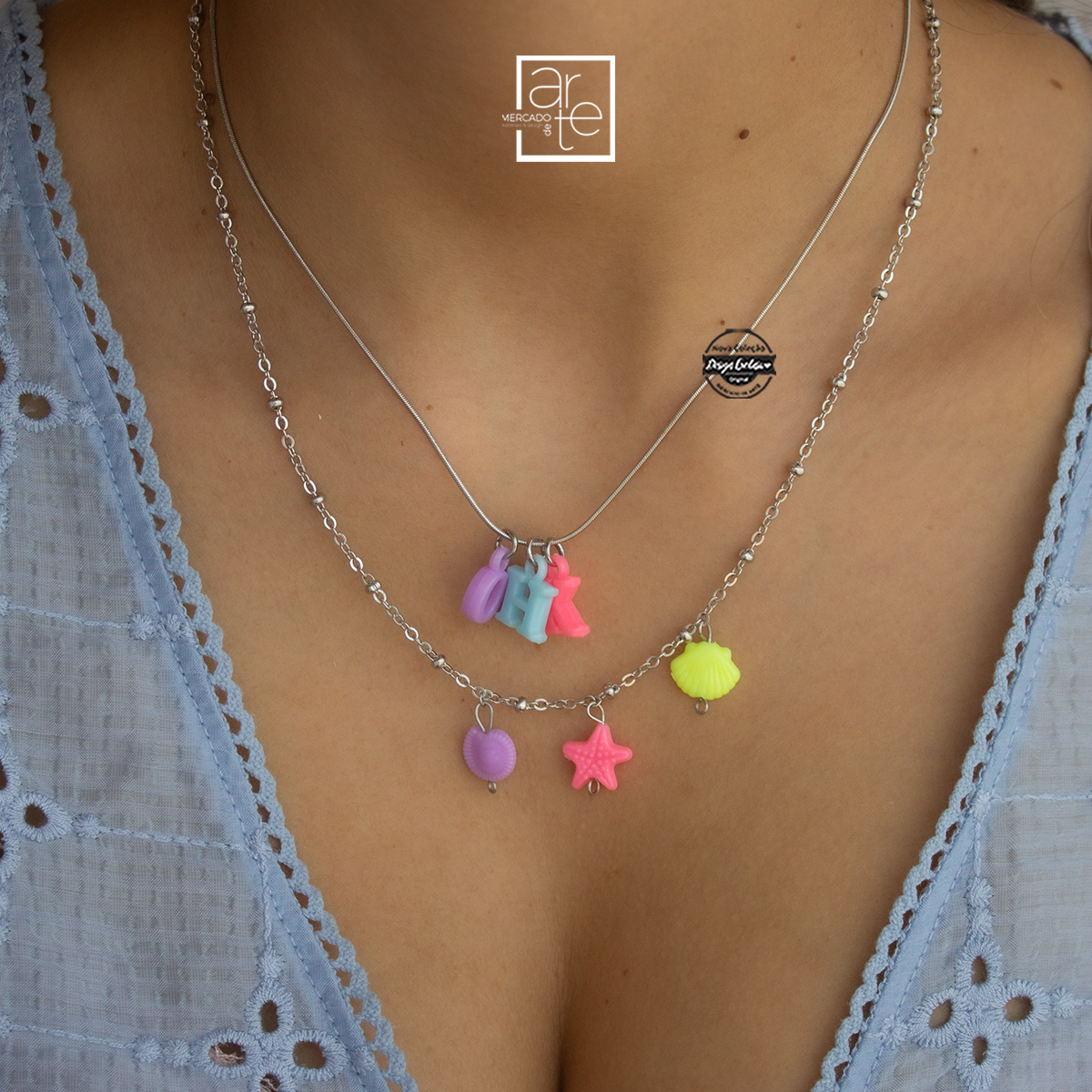 Fio duplo letras coloridas