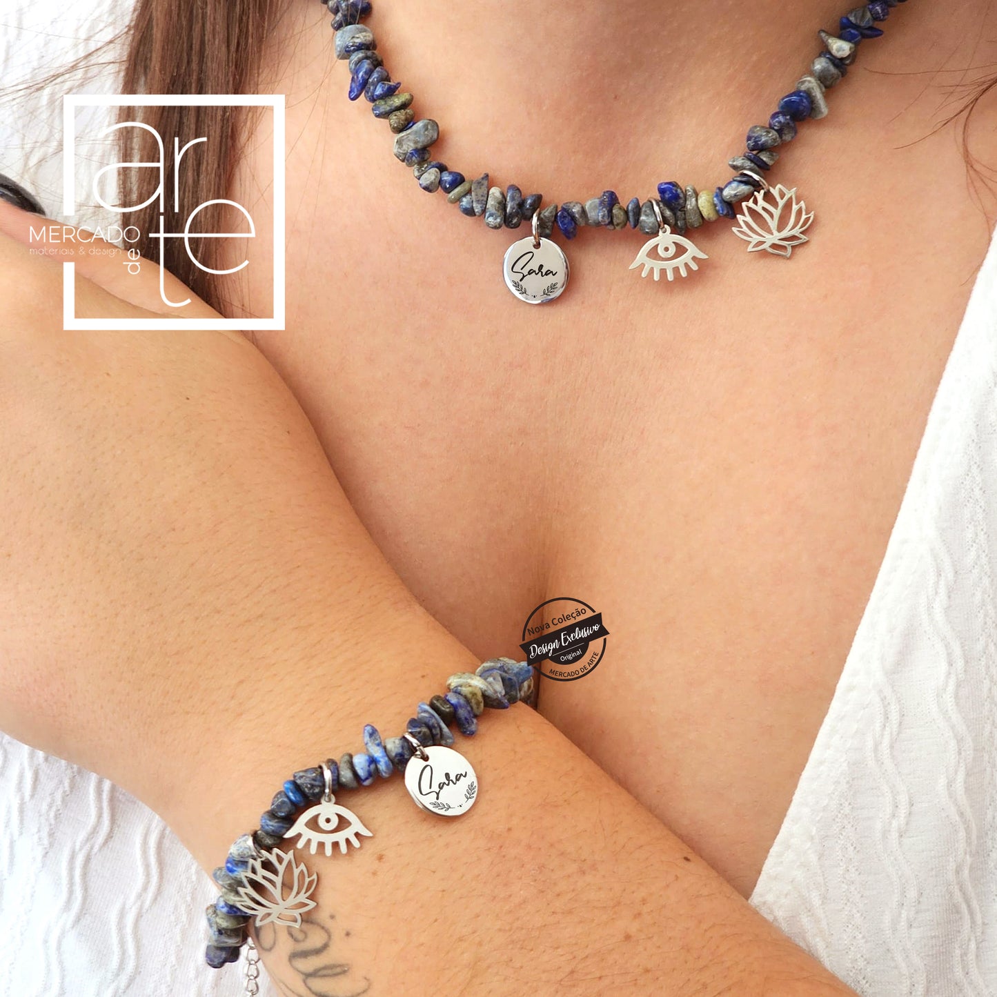 A pedra Lápiz Lazúli, é uma pedra, para trazer equilíbrio emocional, despertar a intuição e fortalecer a conexão com o mundo espiritual, assim com proteção! Sem duvida que para alem de linda vai nos ajudar no nosso dia a dia Fio e/ou pulseira " Equilíbrio " em pedras lazúli com acessórios em aço inoxidável com medalhinha para gravação de nome ou pequena frase.