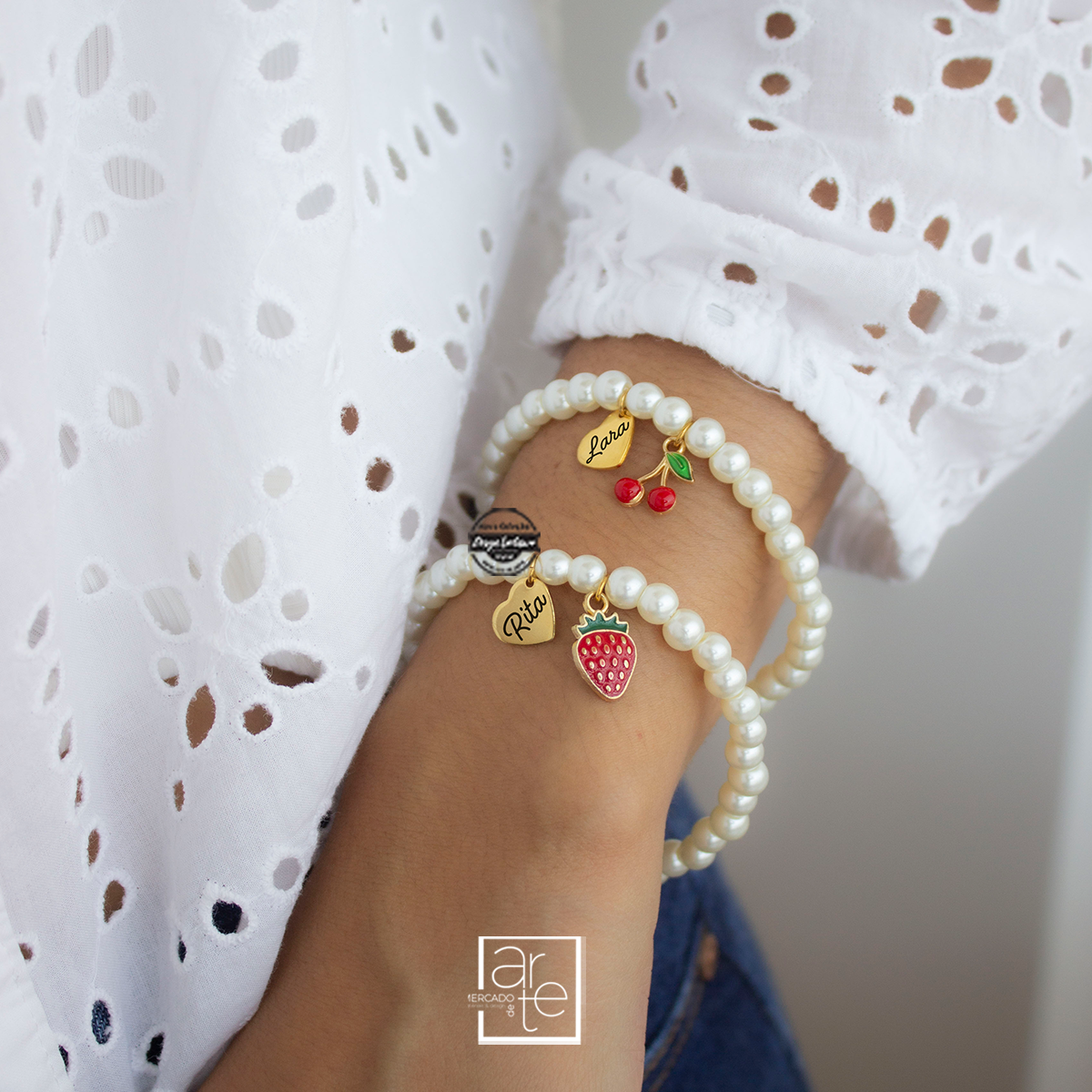 Pulseiras de pérolas "Frutas de verão"