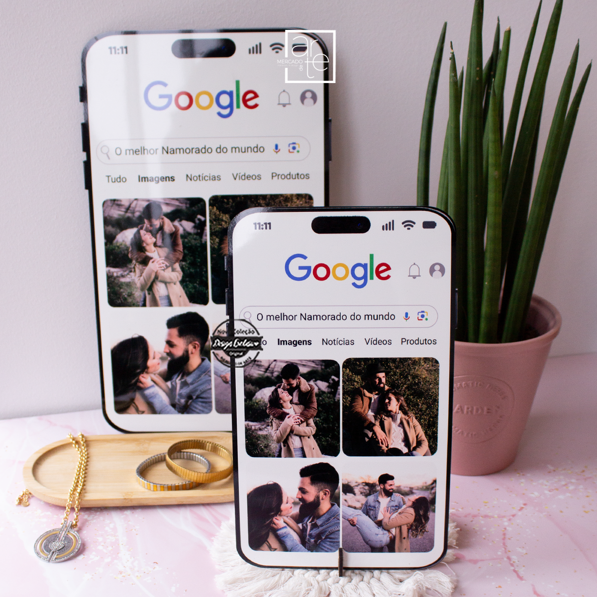 Moldura telemóvel Google "O melhor namorado..."