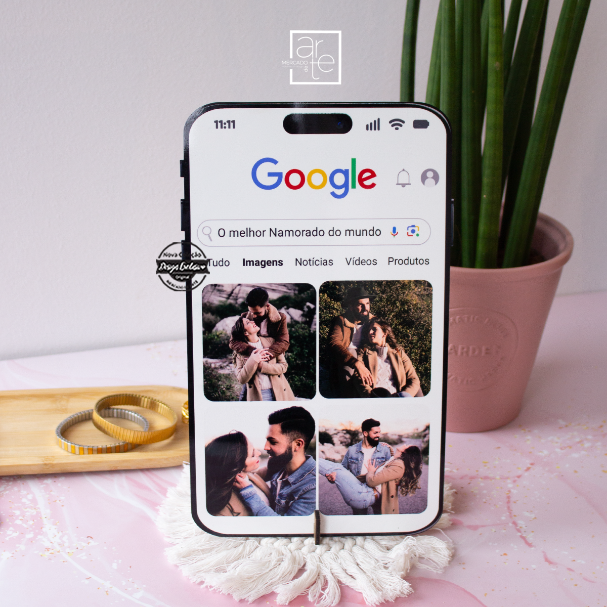 Moldura telemóvel Google "O melhor namorado..."