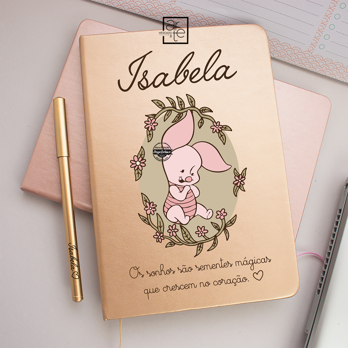 Bloco e/ou caneta "Piglet"