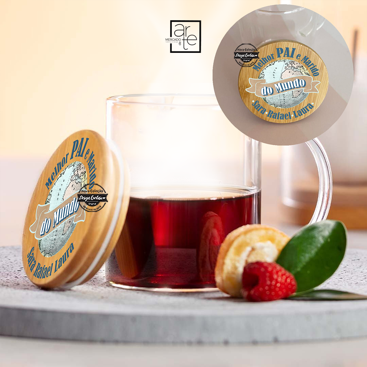 Caneca bambu "Melhor Pai e marido do Mundo"