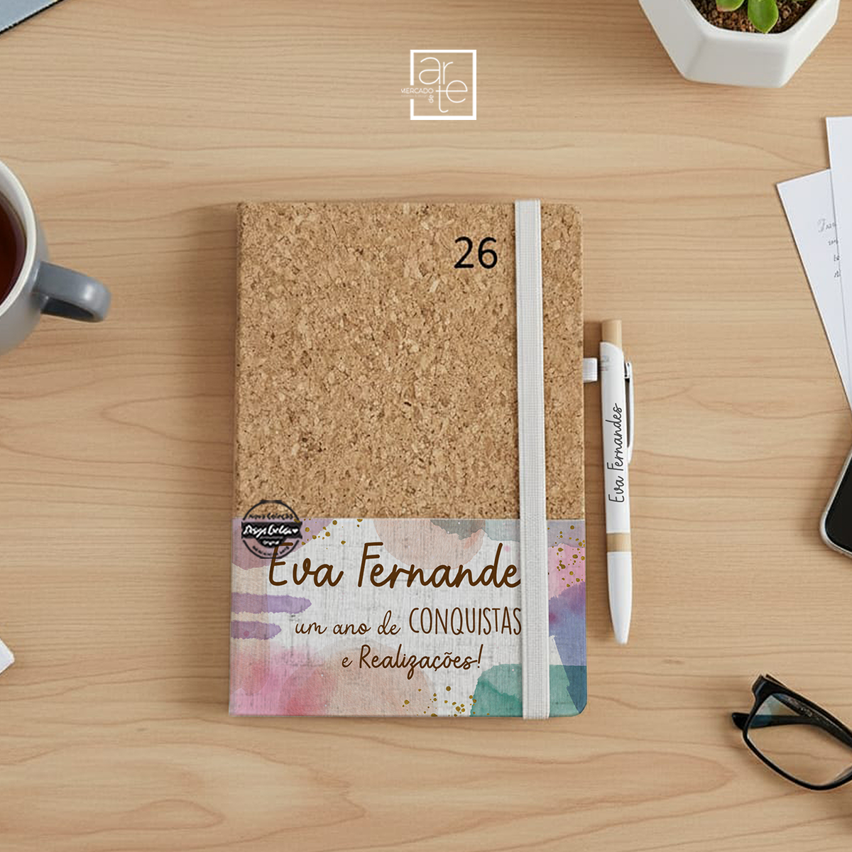 Agenda diária A5 premium inspiração "Nome "