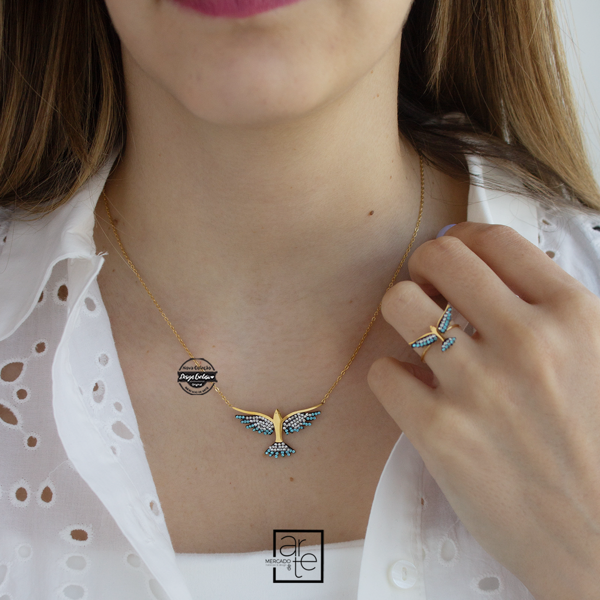 Conjunto fio e/ou anel "Fénix"