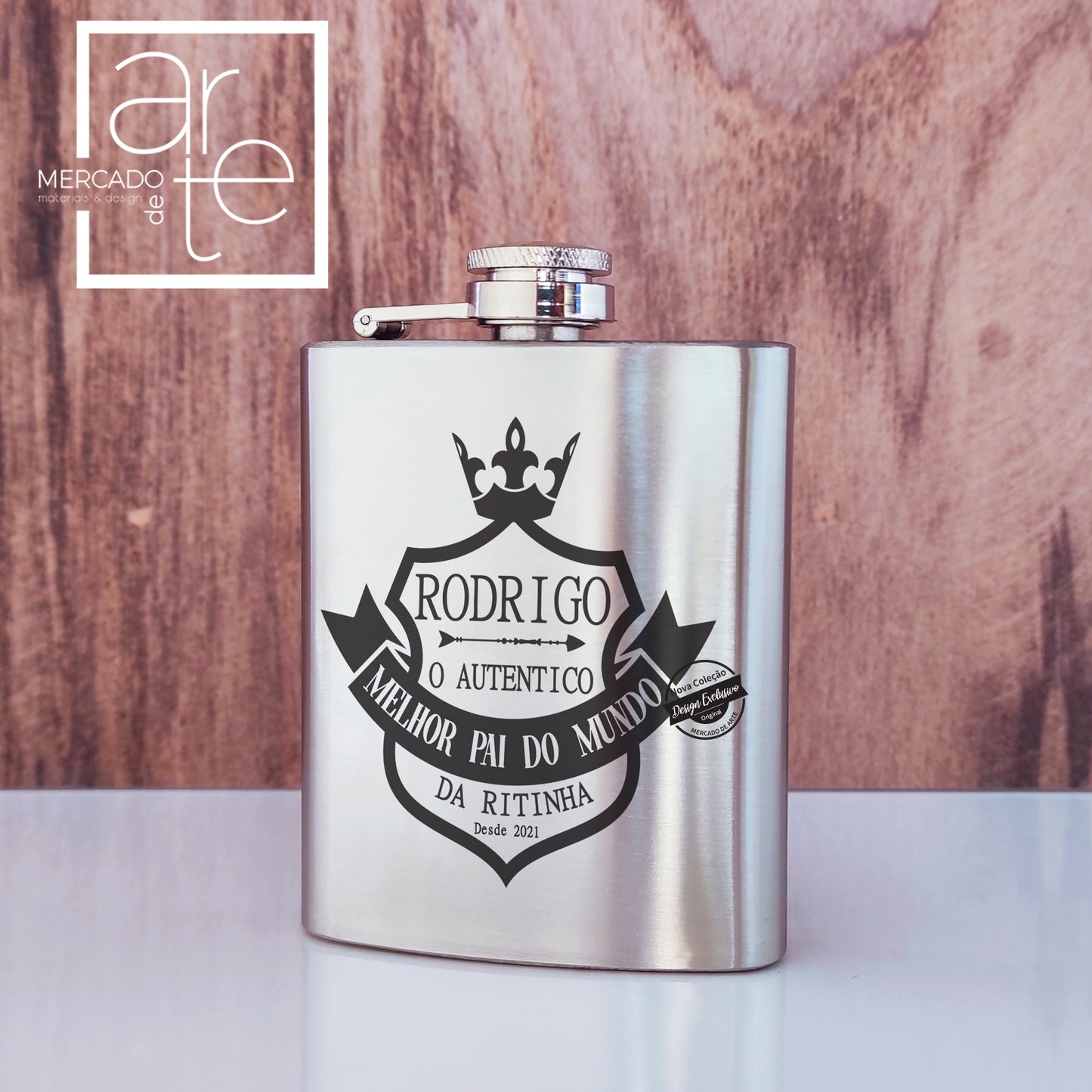 Garrafa de bolso "Melhor pai do mundo"