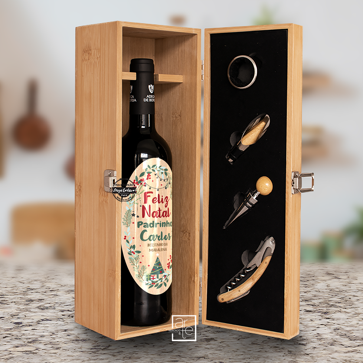 Conjunto premium de vinho "Feliz natal"