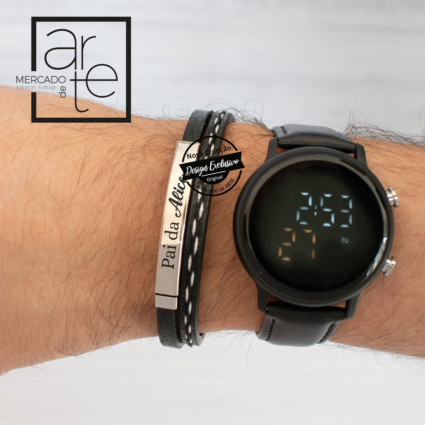 Relógio digital e ou pulseira " Pai "