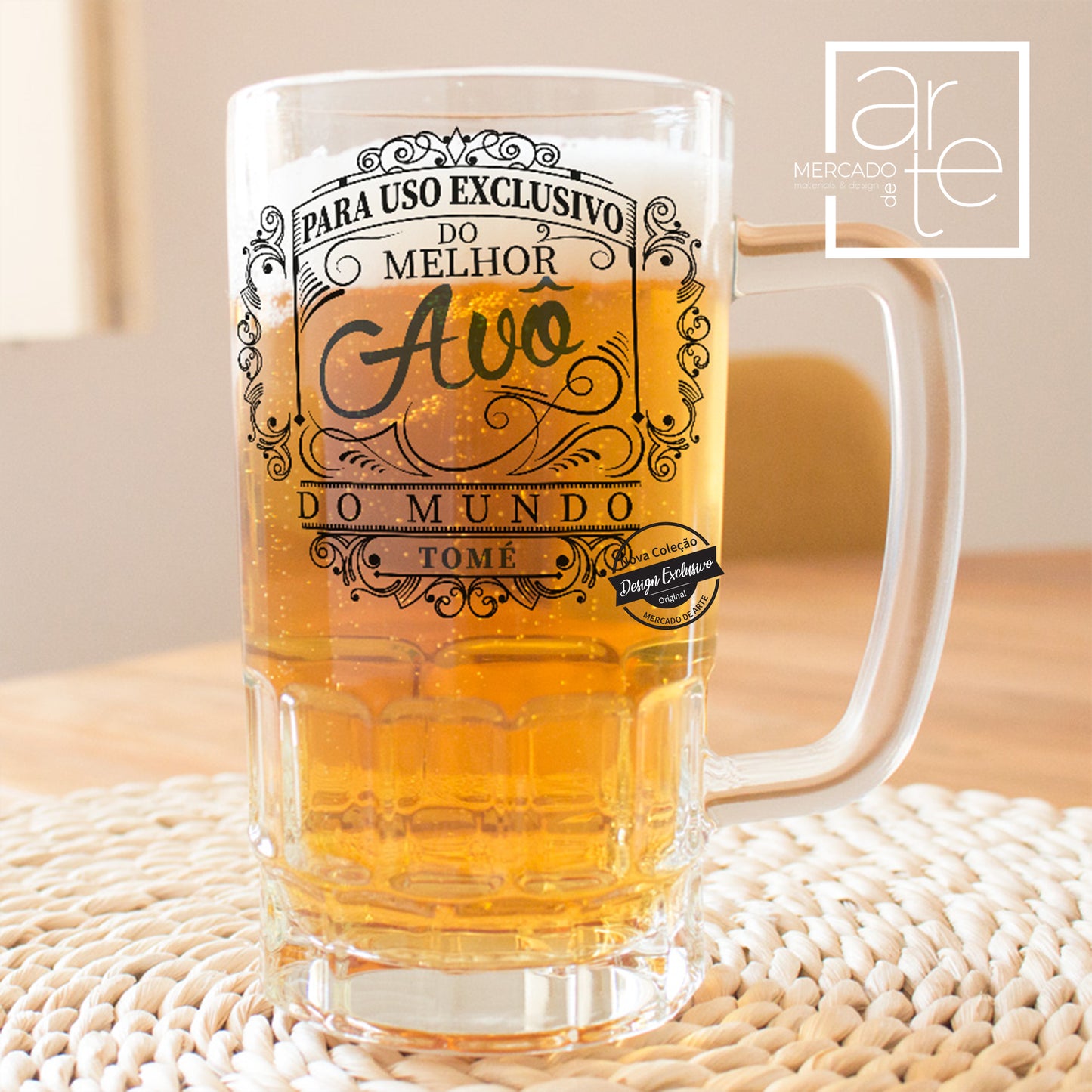 Caneca de cerveja " Para uso exclusivo do melhor avô do mundo "