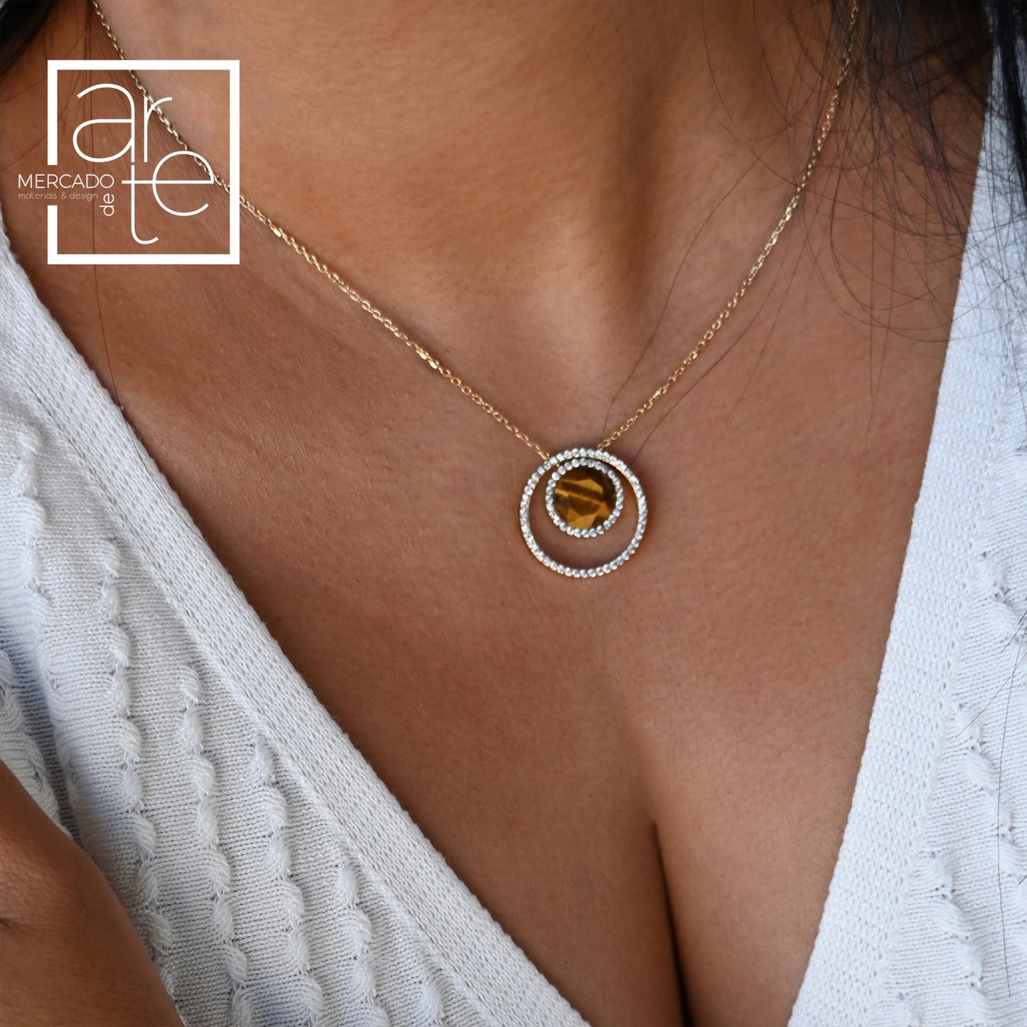 Colar "brown stone "