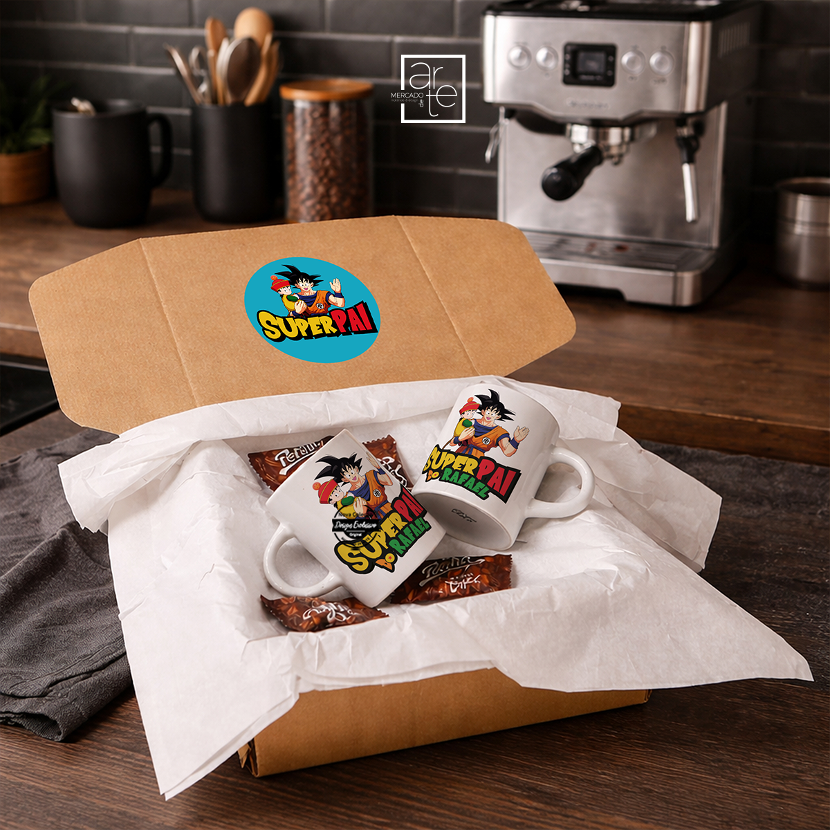 Kit chávenas de café Dragonball "Super Pai"