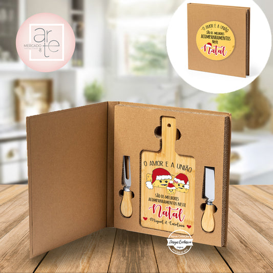 Conjunto de tábua de  queijos " Os melhores acompanhamentos neste natal ... "