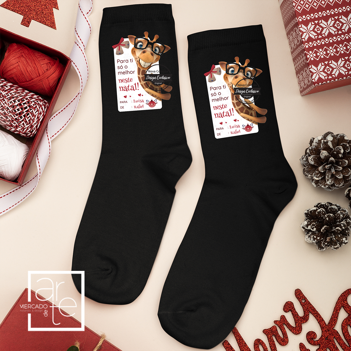 Conjunto boxer e/ou meias "Para ti só o melhor este Natal"