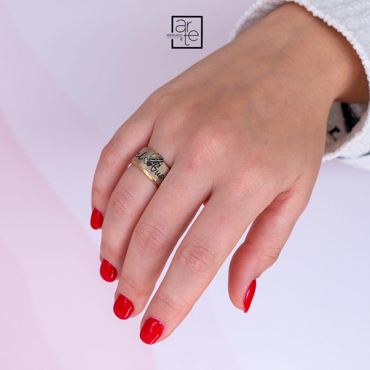 Anel largo Bicolor "Nomes"