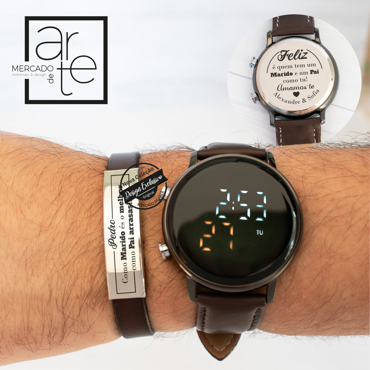 Relógio digital e ou pulseira " Pai "