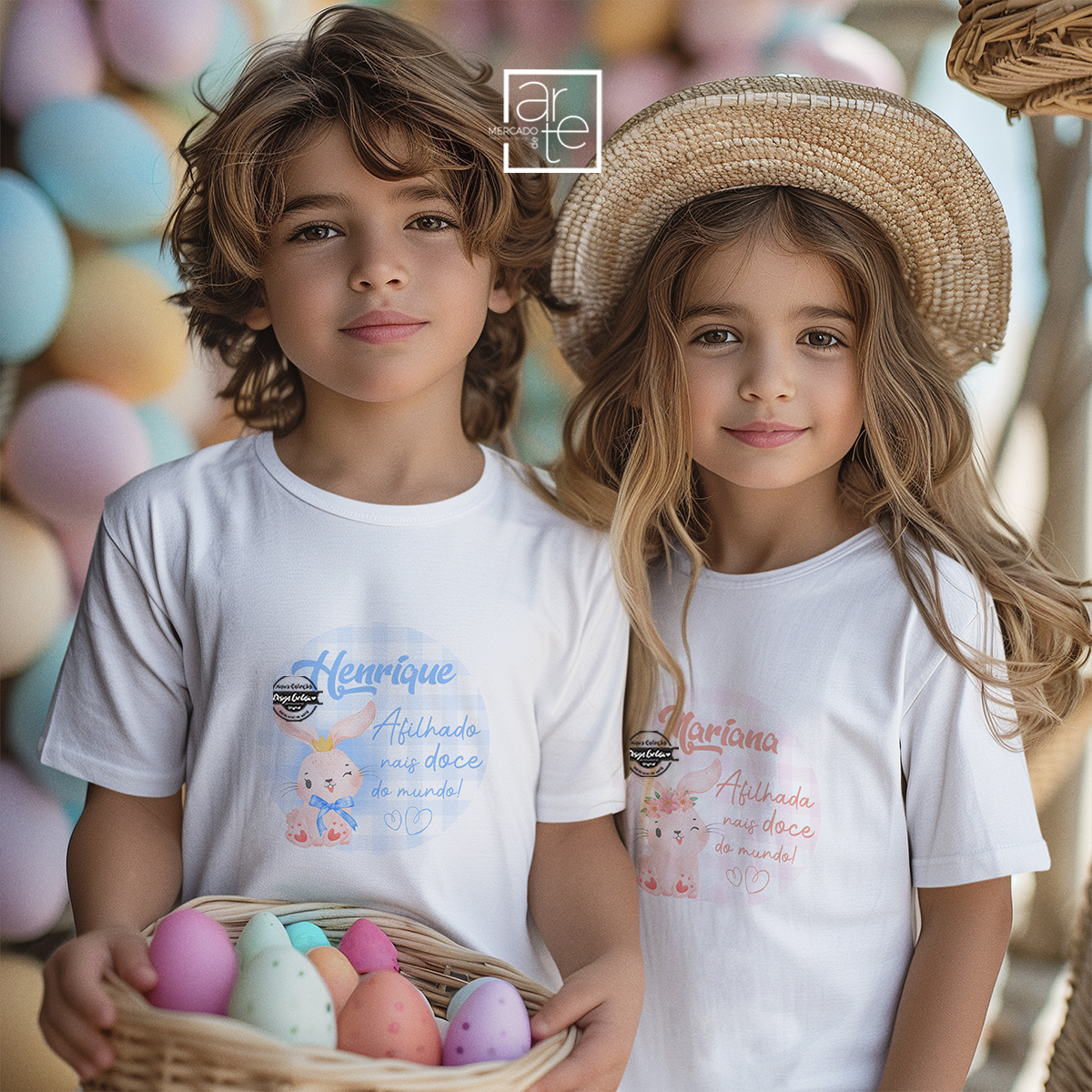 T-shirt coelhinha/o "Afilhado/a"