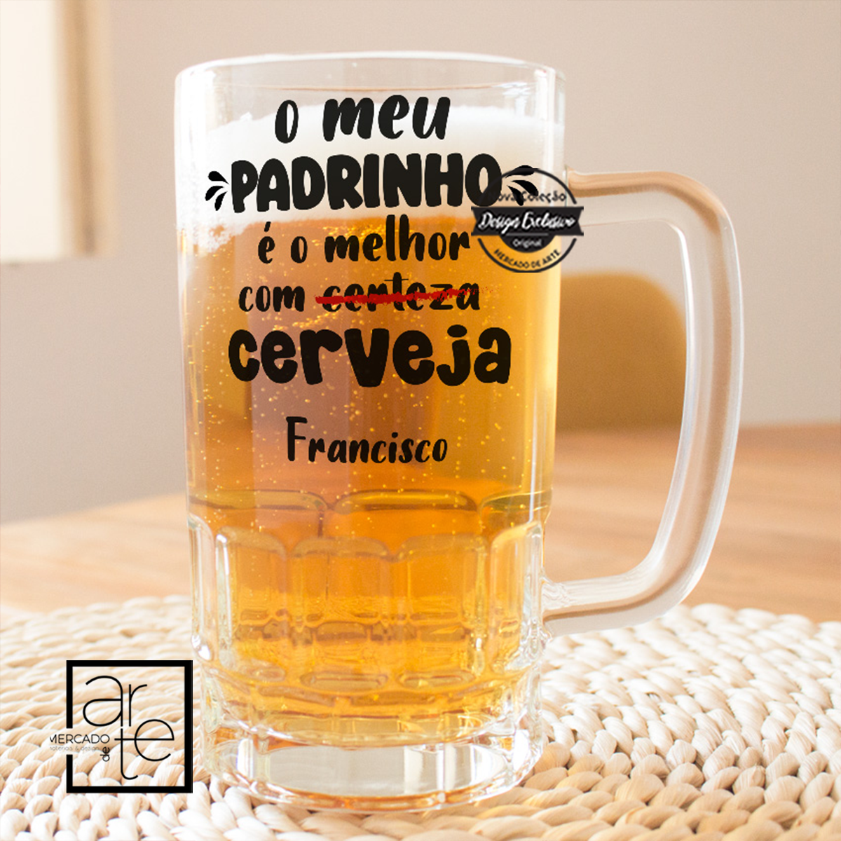 Caneca KIT " O meu PADRINHO é o melhor com certeza/cerveja"