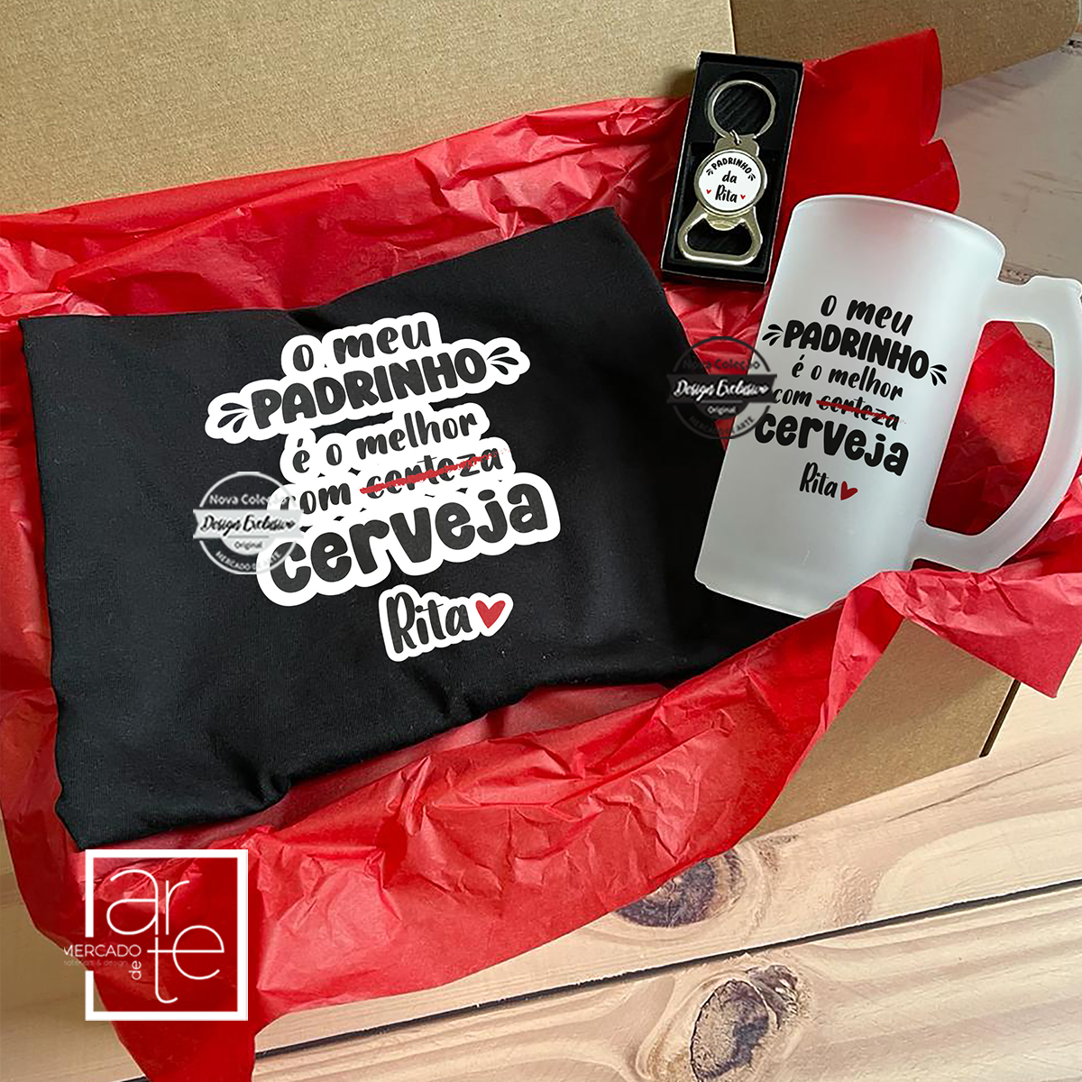 KIT " O meu PADRINHO é o melhor com certeza/cerveja"
