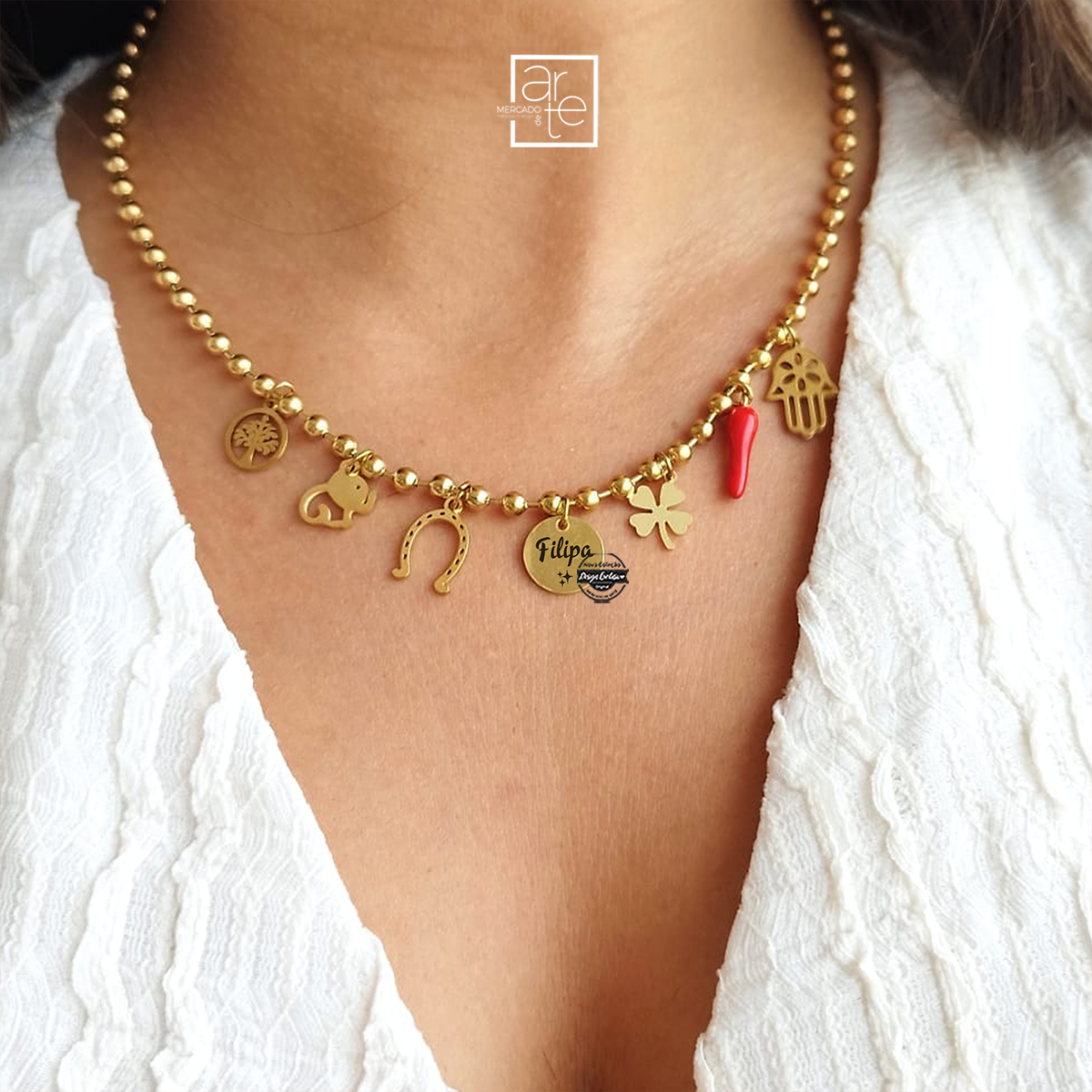 Conjunto fio e/ou pulseira amuletos "Sorte"