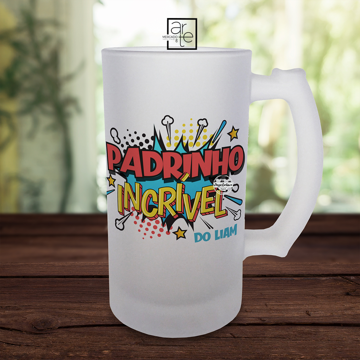 Caneca de cerveja "Padrinho incrível"