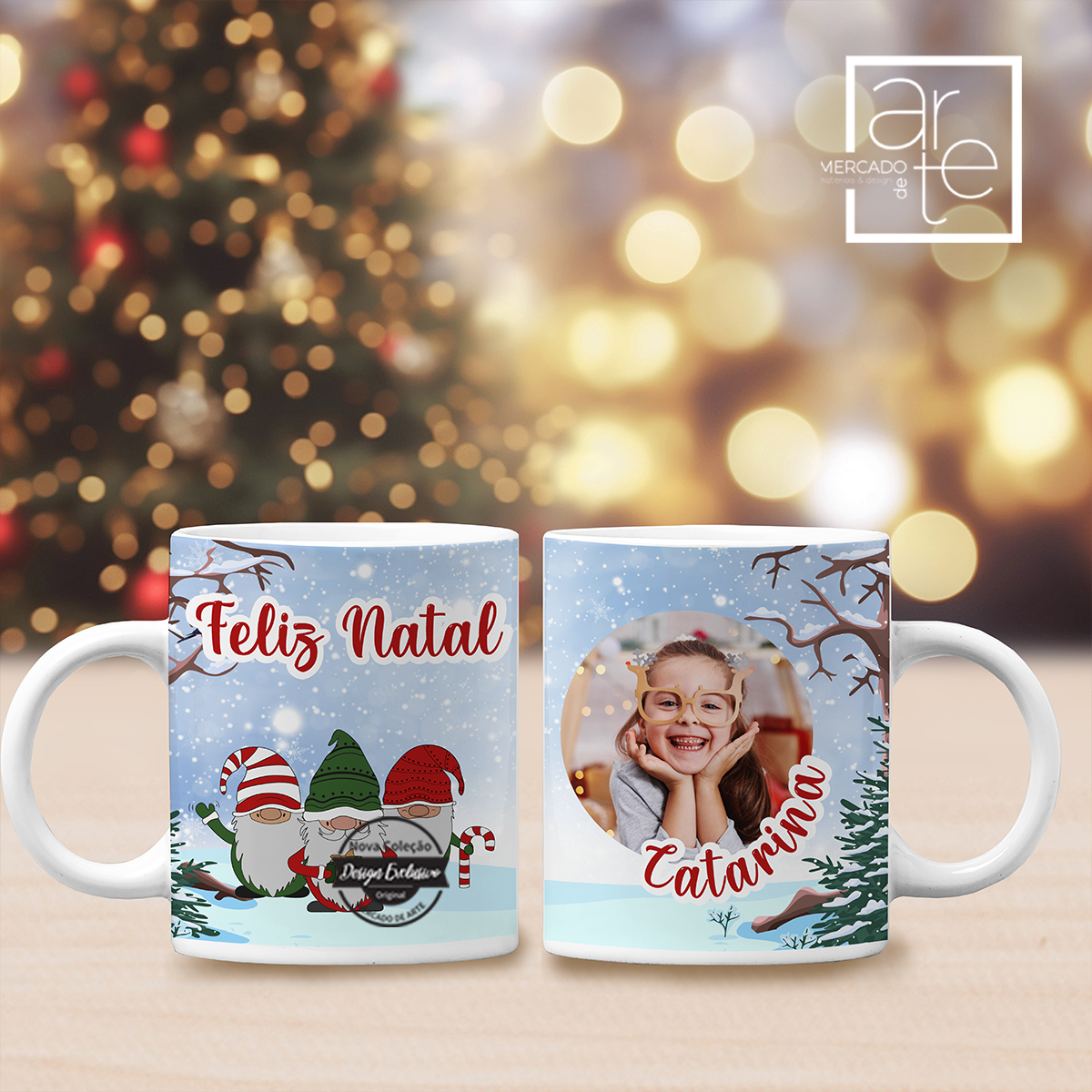 Procura um presente que surpreenda ? Este sem duvida é super amoroso. Caneca Gnomos " Feliz Natal" em cerâmica personalizada com frase e fotografia a seu gosto. REF: MA-NAT131