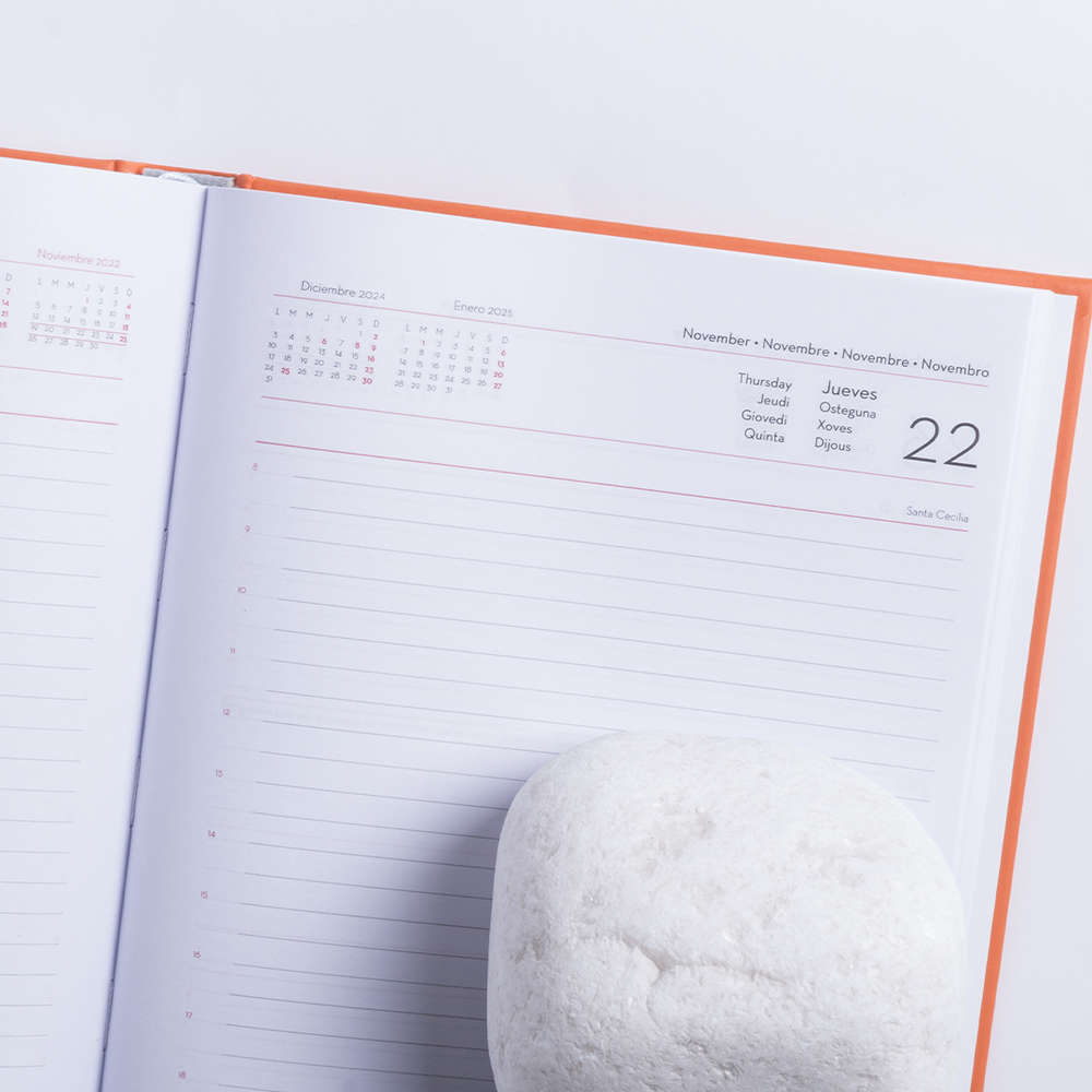 Agenda diária " Nome " Design Mármore