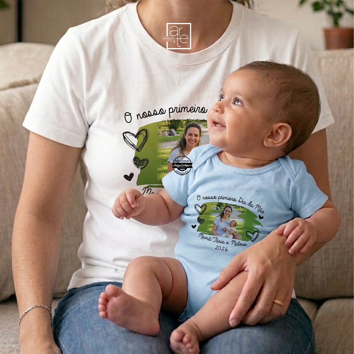 T-shirt e/ou body fotografia "O nosso primeiro dia da mãe"