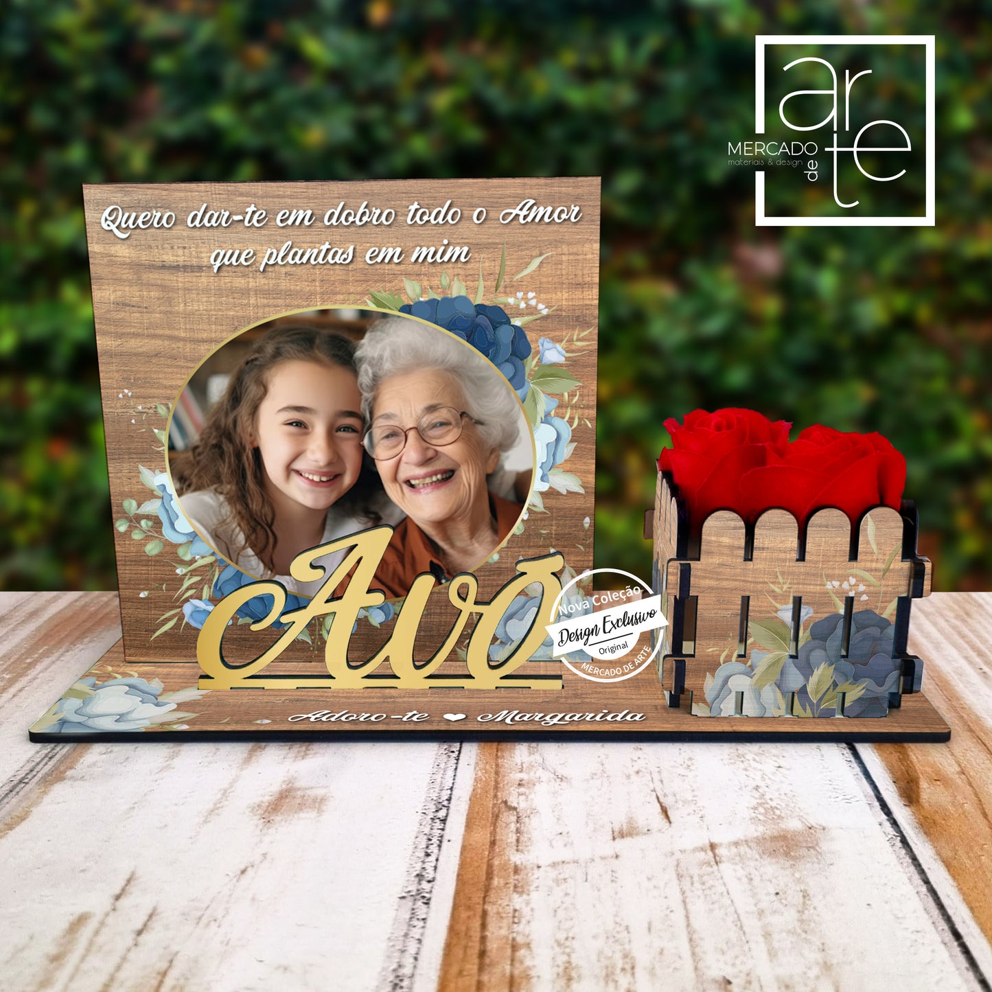 Moldura jardim avó " Quero dar-te todo o amor..."