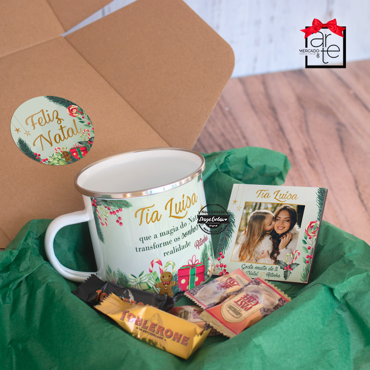 Kit caneca e íman "Magia do Natal"