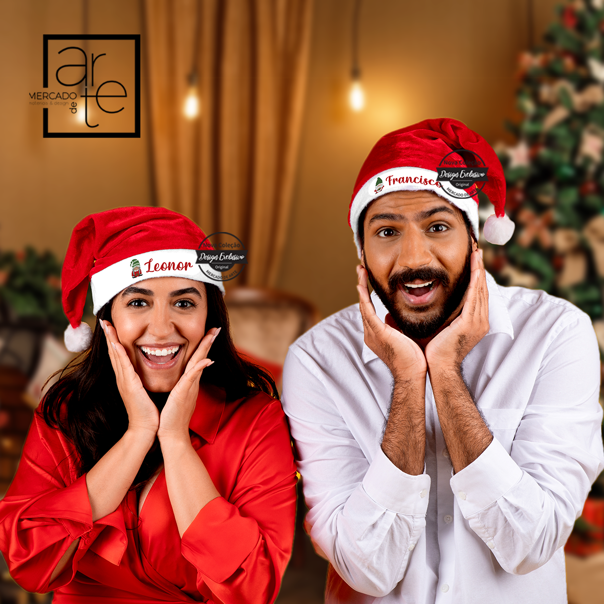 Barrete e/ou bota de Natal Gnomos "Nomes"