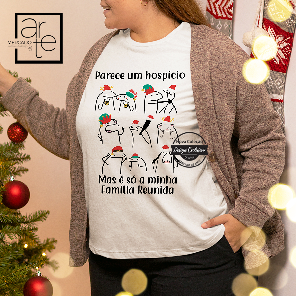 T-Shirt flork "Família Reunida natal"
