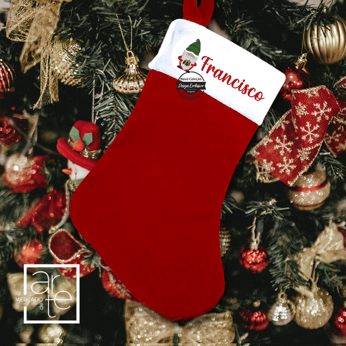 Barrete e/ou bota de Natal Gnomos "Nomes"