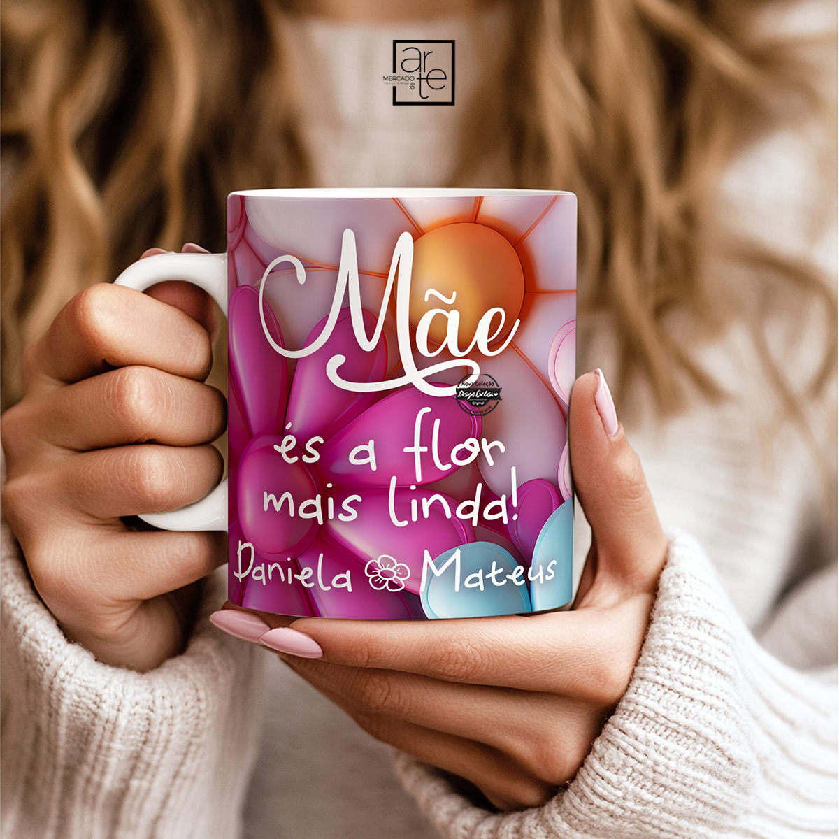 Caneca cerâmica "Mãe és a flor..."