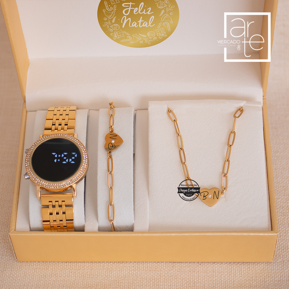 Conjunto 3 peças "Feliz Natal"