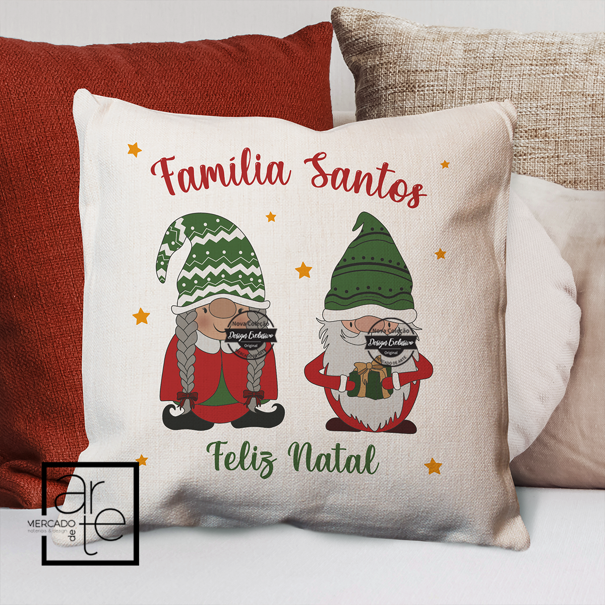 Almofada Gnomos "Familia"
