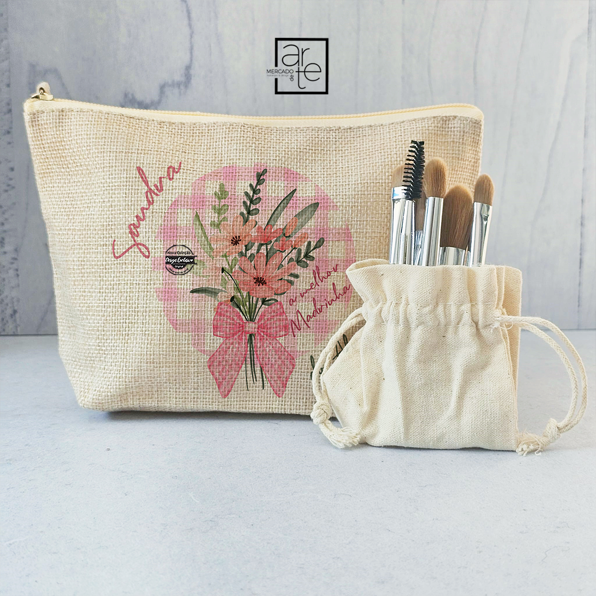 Bolsa com pinceis "És a melhor madrinha..."