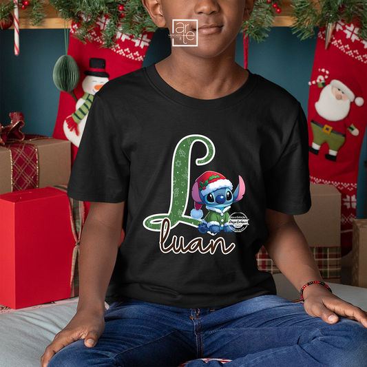 T-shirt natal "Stitch"