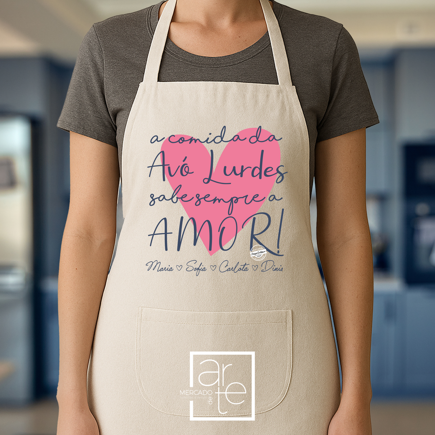 Avental " A comida da Avó Lurdes sabe sempre a amor"