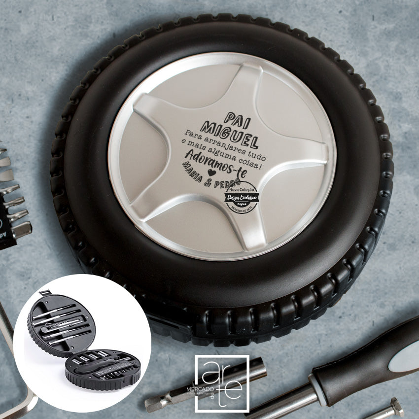 Conjunto de ferramentas pneu " Pai para arranjares tudo e mais alguma coisa "